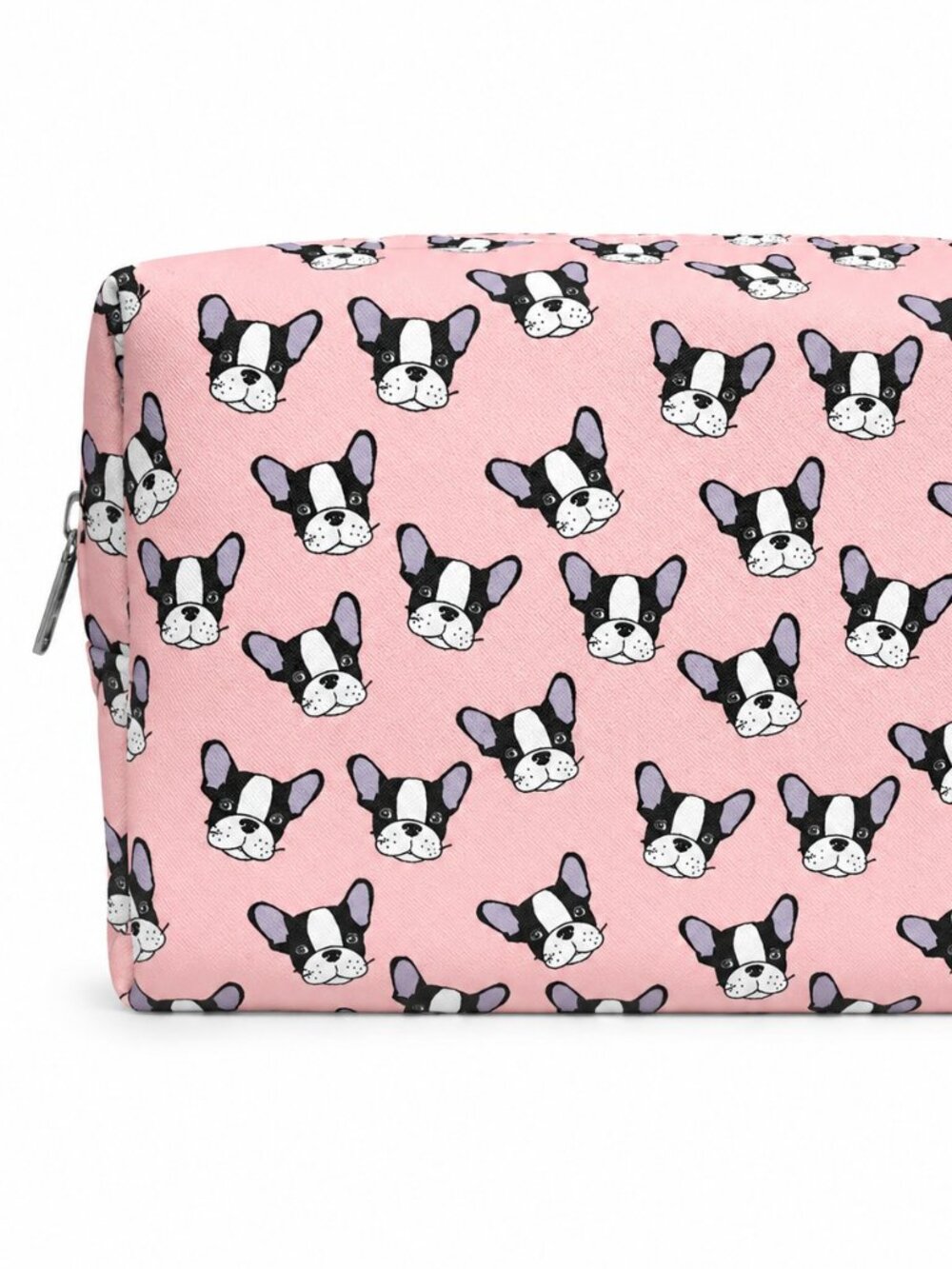 Danielle Creations Pink French Bulldog Cosmetic Travel Makeup Organizer Bag